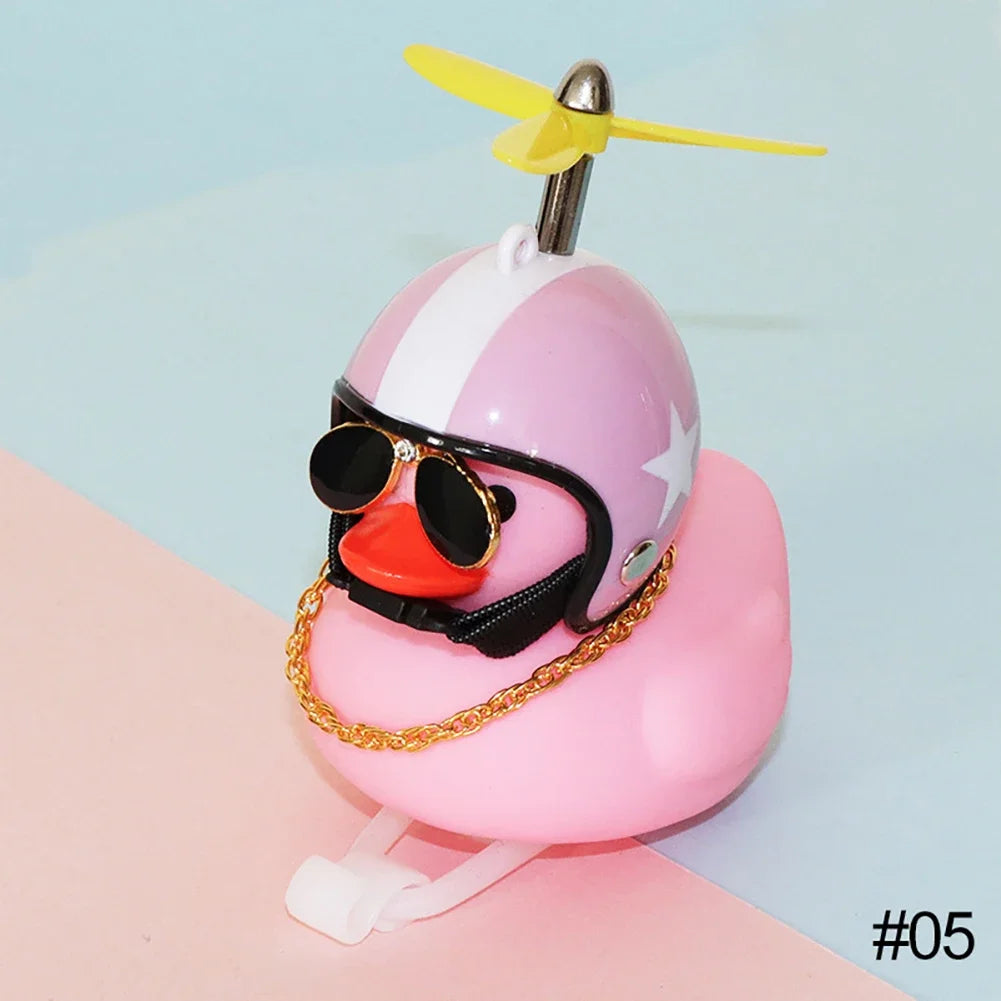 Luminous/Normal Airscrew Helmet Standing Duck Broken Wind Small Yellow Duck Bike Motor Riding Cycling Lights Bicycle Accessories