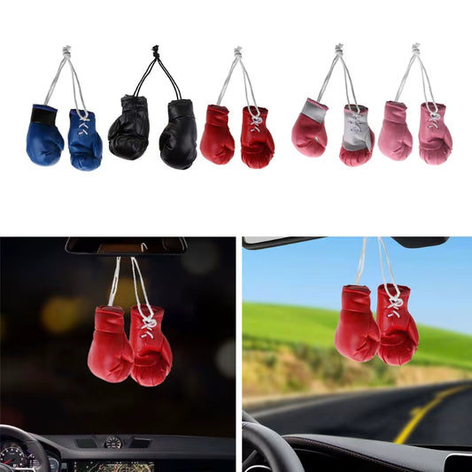 2Pcs/Pair Mini Boxing Gloves Car Pendant Solid Color Miniature Punching Gloves Home Wall Hanging Decoration Ornaments