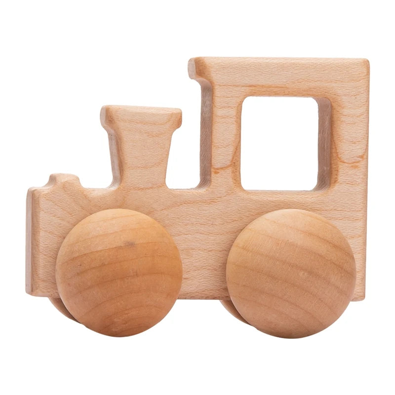1Pcs Baby Wooden Toys Beech Wood Van Blocks Cartoon Car Montessori Educational Toys Boy Girl Baby 0-12 Months Toys Newborn Gifts