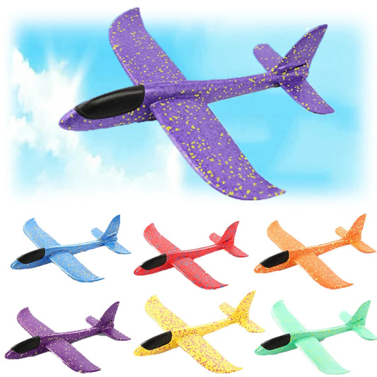 48Cm Large EVA Foam Aircraft Toy Hand Throw Flight Glider Aircraft Airplane DIY Model Toy Throwing Roundabout Airplane Kid Gifts