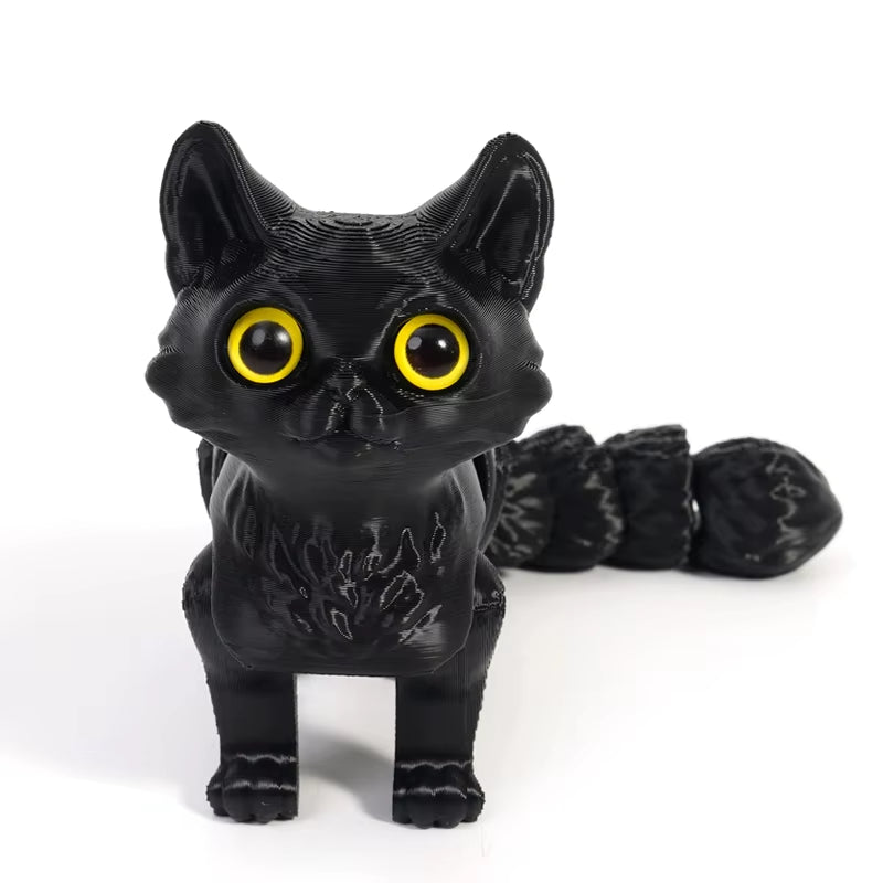 3D Printed Cute Cats Movable Joint Fidget Toys Stress Relief Decompression Desktop Ornament Kid Figure Toy for Adults Kids Gift