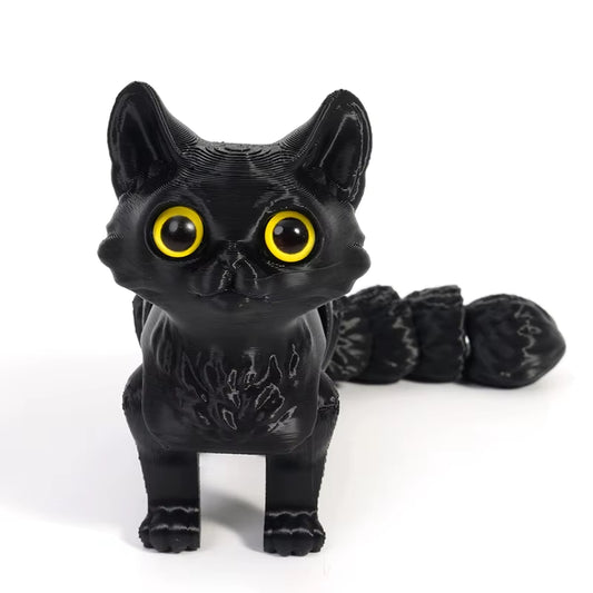 3D Printed Cute Cats Movable Joint Fidget Toys Stress Relief Decompression Desktop Ornament Kid Figure Toy for Adults Kids Gift