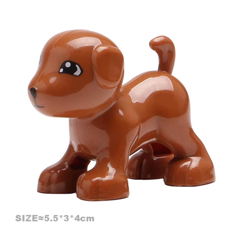 Big Size Building Blocks Cat Dog Pig Rabbit Model Accessories Compatible Bricks Farm Animals Set Assemble Education Toys for Kid