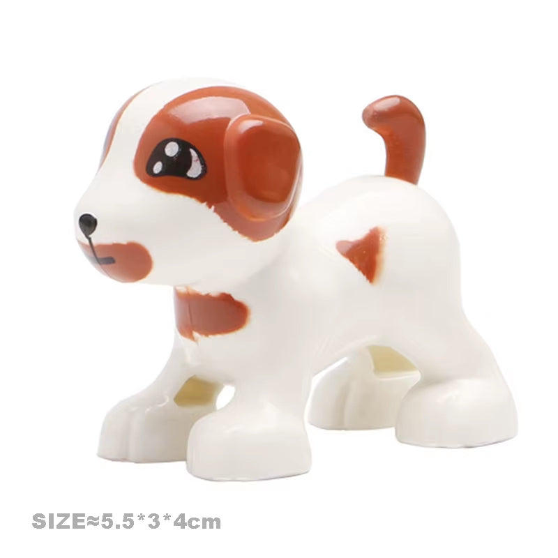 Big Size Building Blocks Cat Dog Pig Rabbit Model Accessories Compatible Bricks Farm Animals Set Assemble Education Toys for Kid