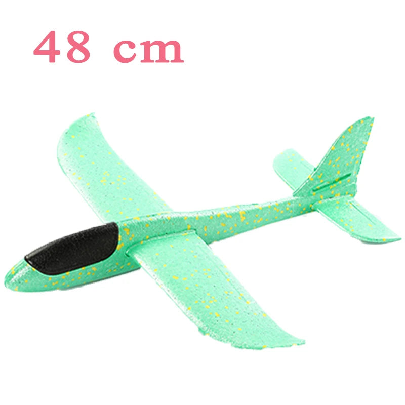 48Cm Large EVA Foam Aircraft Toy Hand Throw Flight Glider Aircraft Airplane DIY Model Toy Throwing Roundabout Airplane Kid Gifts