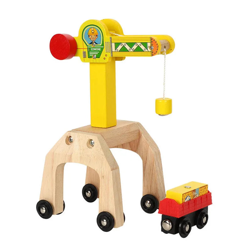 New Wooden Railway Train Track Set Accessoriess Train Station Tunnel Crane Fit All Brands Wood Tracks Educational Toys for Kids