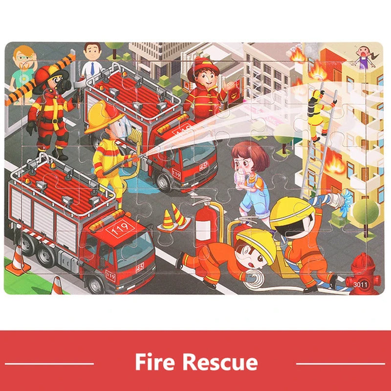 New 30 Pieces Wooden 3D Puzzles Cartoon Animal Jigsaw Puzzle Board Game Preschool Montessori Educational Toys for Children