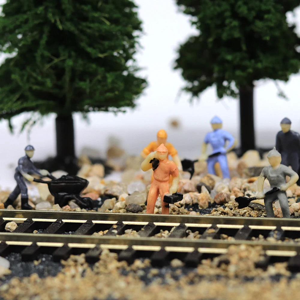 Ho Scale Train Working Figure Mode Miniature Workers with Tools for Railway Building Scenery Layout Toys Architecture