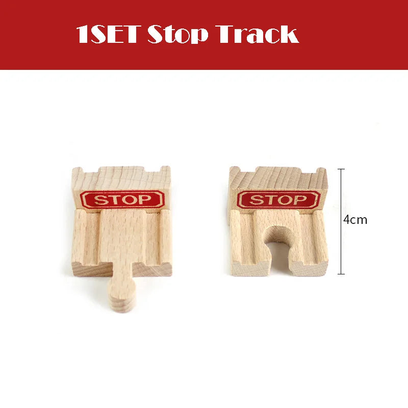 New Wooden Train Track Beech Wooden Railway Tracks Accessories Fit for All Brands Wood Tracks Educational Toys for Kids Gift