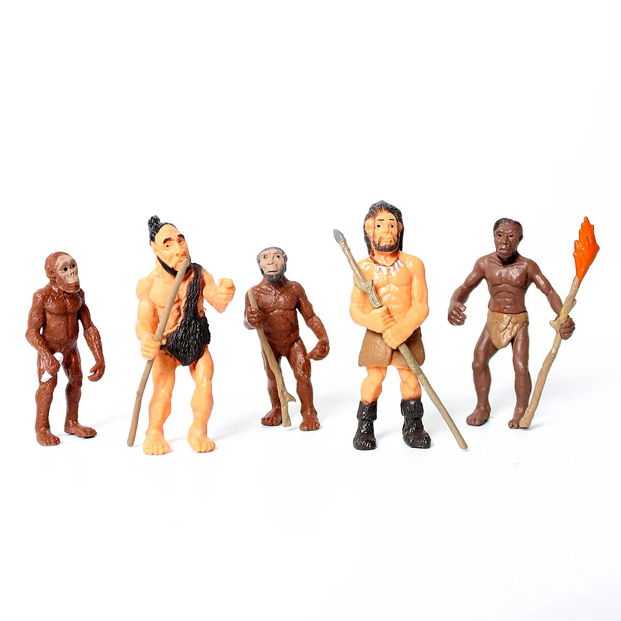 Simulation Human Evolution of Man,Primitive Human Prehistoric Life and Animal Models Historical Educational Figurine Toys