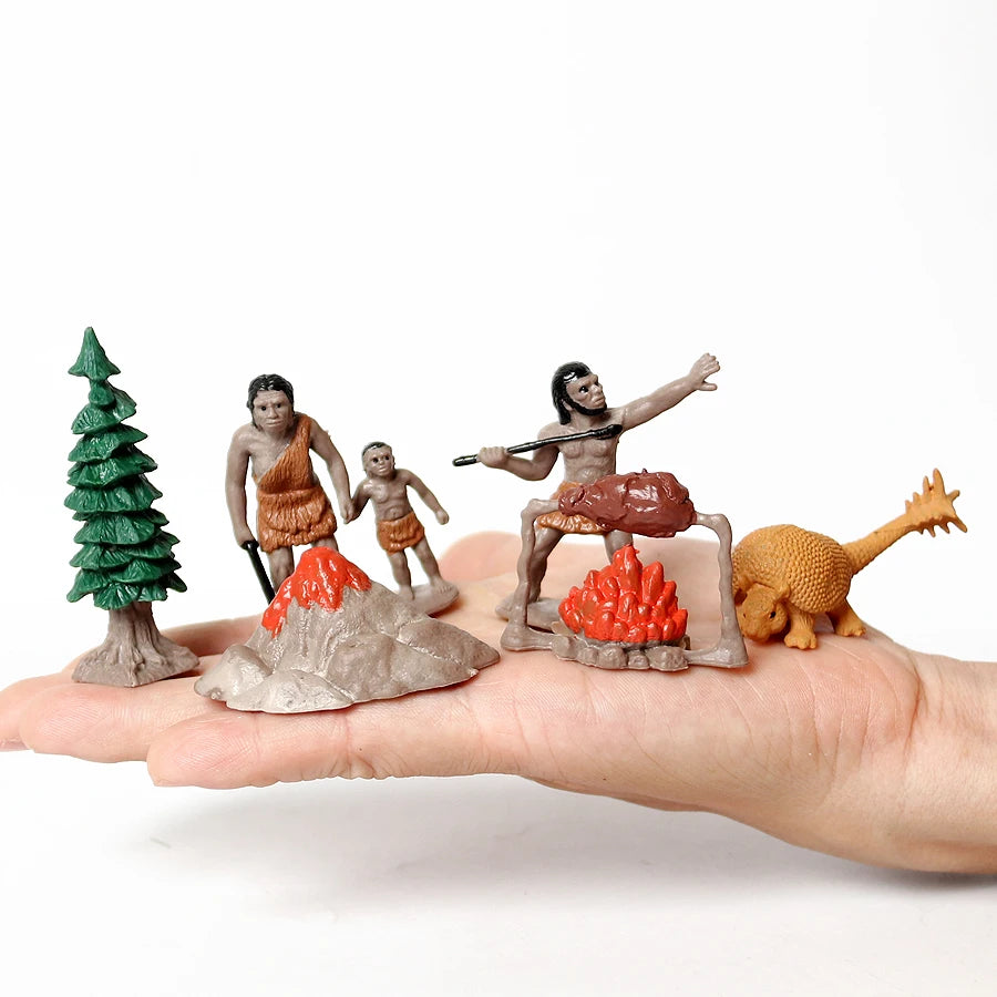 Simulation Human Evolution of Man,Primitive Human Prehistoric Life and Animal Models Historical Educational Figurine Toys