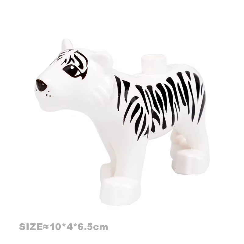Big Size Building Blocks Cat Dog Pig Rabbit Model Accessories Compatible Bricks Farm Animals Set Assemble Education Toys for Kid