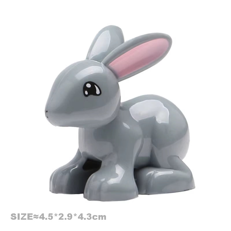 Big Size Building Blocks Cat Dog Pig Rabbit Model Accessories Compatible Bricks Farm Animals Set Assemble Education Toys for Kid