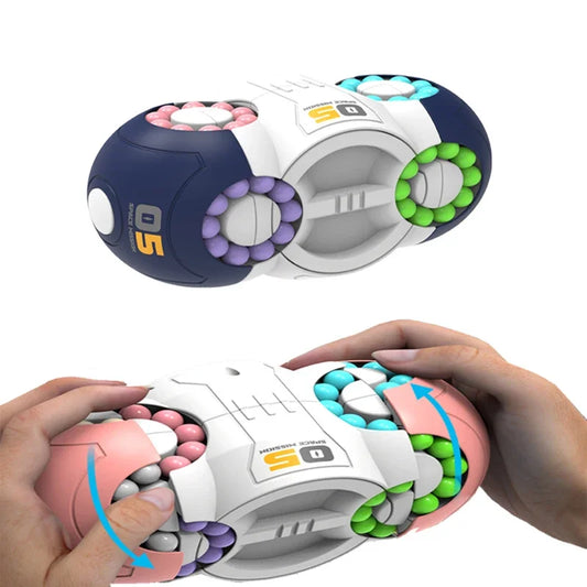 Eight-Sided Rotation Finger Magic Beans Spin Gyro Antistress Fingertip Cube Bead Decompression Puzzles Game for Kids Gifts