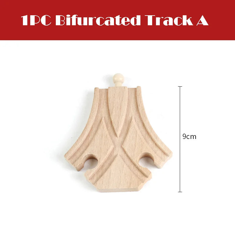 New Wooden Train Track Beech Wooden Railway Tracks Accessories Fit for All Brands Wood Tracks Educational Toys for Kids Gift