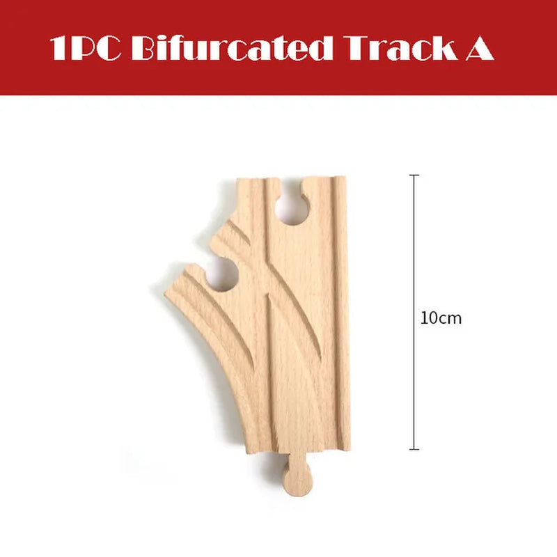 New Wooden Train Track Beech Wooden Railway Tracks Accessories Fit for All Brands Wood Tracks Educational Toys for Kids Gift