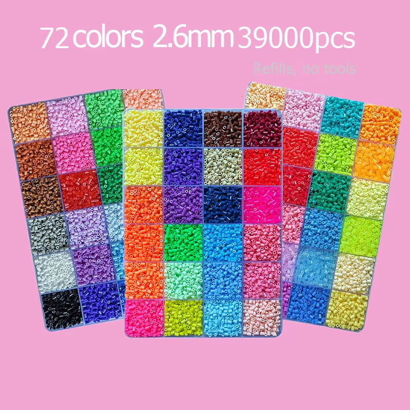 Hama Beads Box Embalagem Thermal Mosaic Ferro Educação Beads, Ironing Beads Fuse Beads Brinquedo DIY, 24 48 72 Cores 2.6MM 5MM