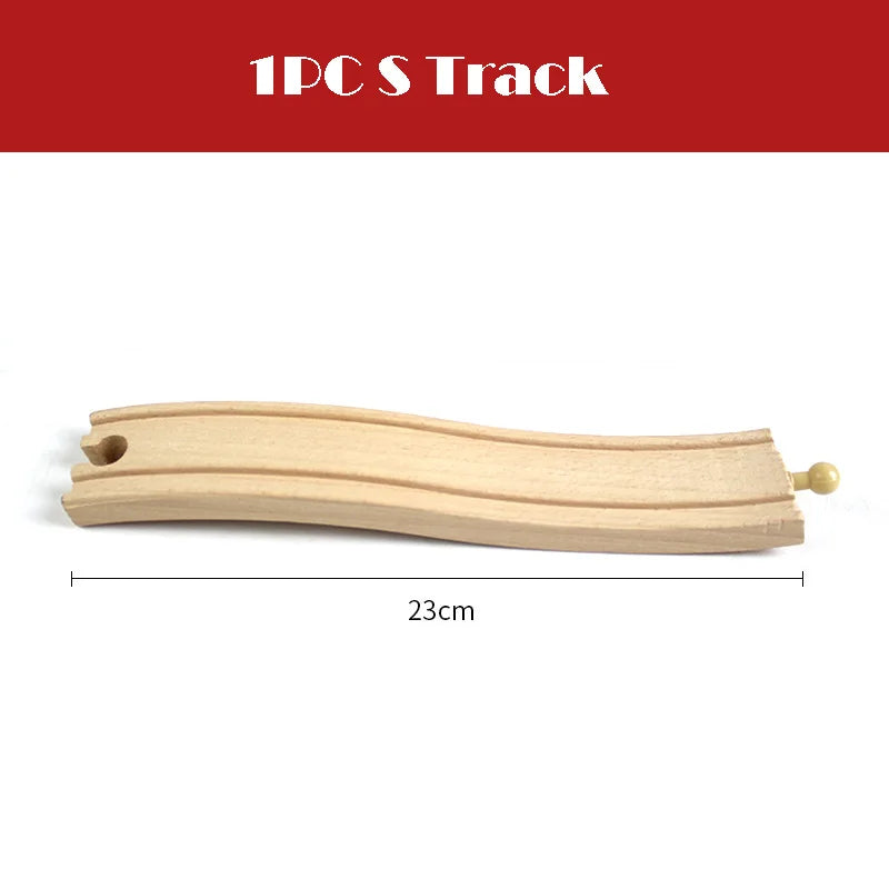 New Wooden Train Track Beech Wooden Railway Tracks Accessories Fit for All Brands Wood Tracks Educational Toys for Kids Gift