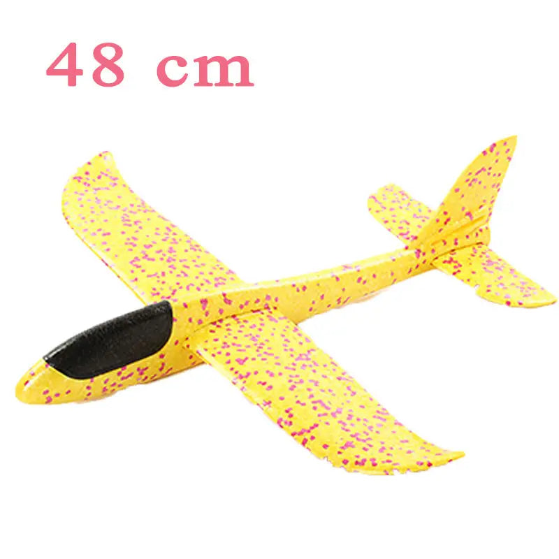 48Cm Large EVA Foam Aircraft Toy Hand Throw Flight Glider Aircraft Airplane DIY Model Toy Throwing Roundabout Airplane Kid Gifts