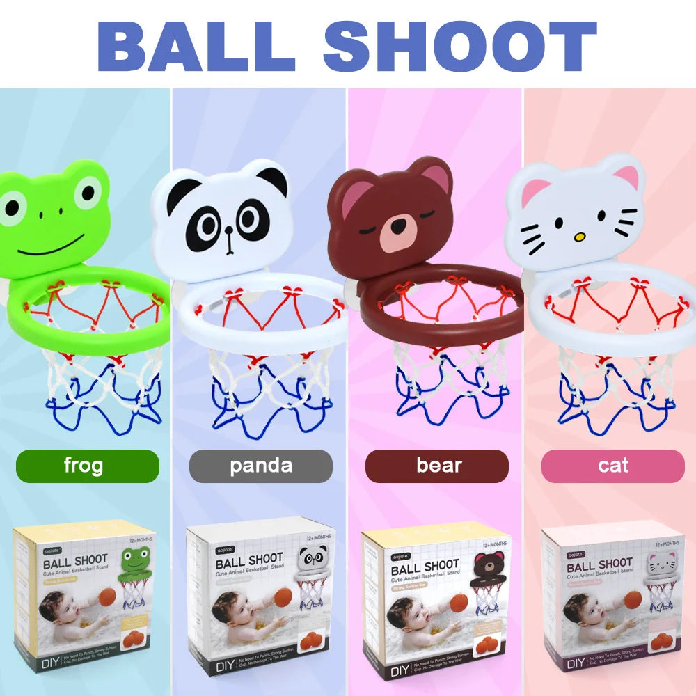 Baby Bath Toys Suction Cup Shooting Basketball Hoop with 3 Ball Bathroom Bathtub Shower Kid Play Water Game for Children
