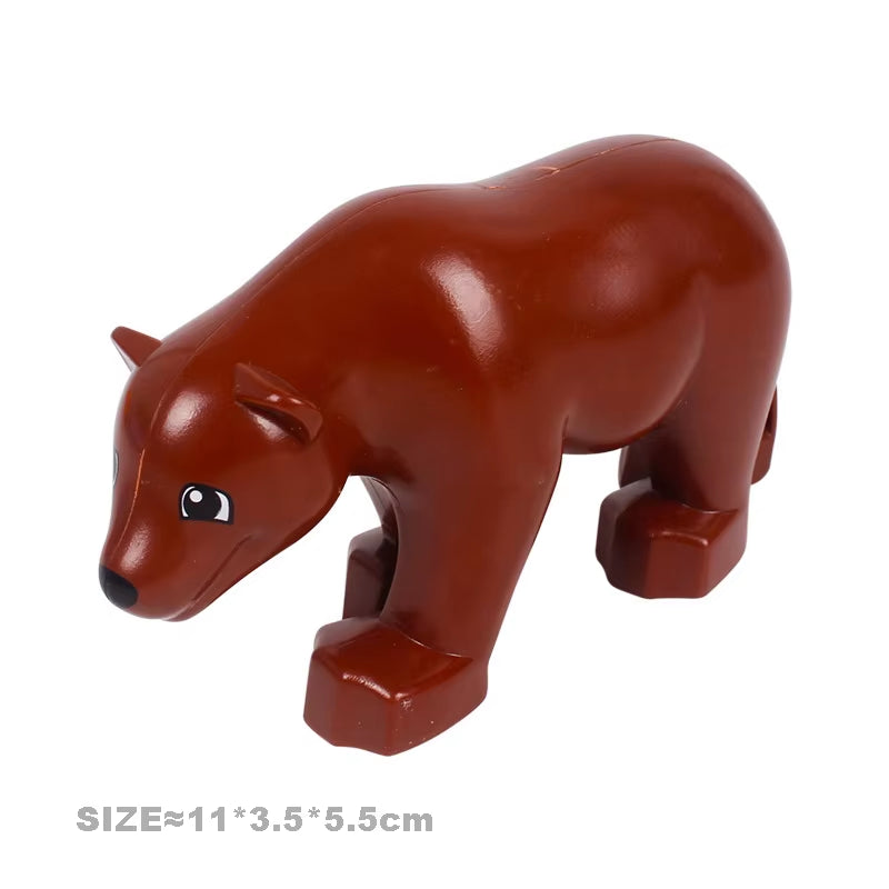 Big Size Building Blocks Cat Dog Pig Rabbit Model Accessories Compatible Bricks Farm Animals Set Assemble Education Toys for Kid