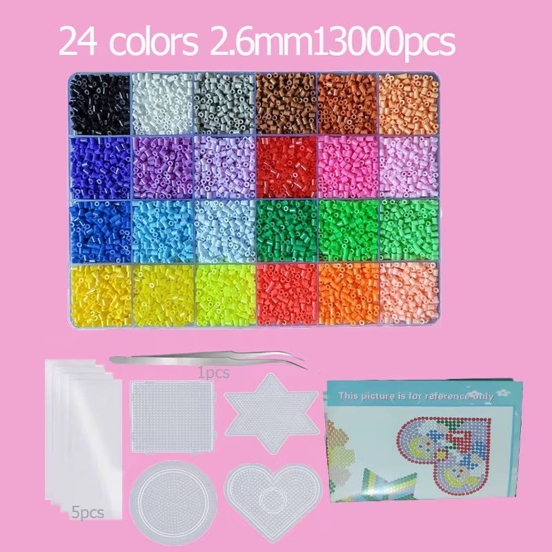 Hama Beads Box Embalagem Thermal Mosaic Ferro Educação Beads, Ironing Beads Fuse Beads Brinquedo DIY, 24 48 72 Cores 2.6MM 5MM
