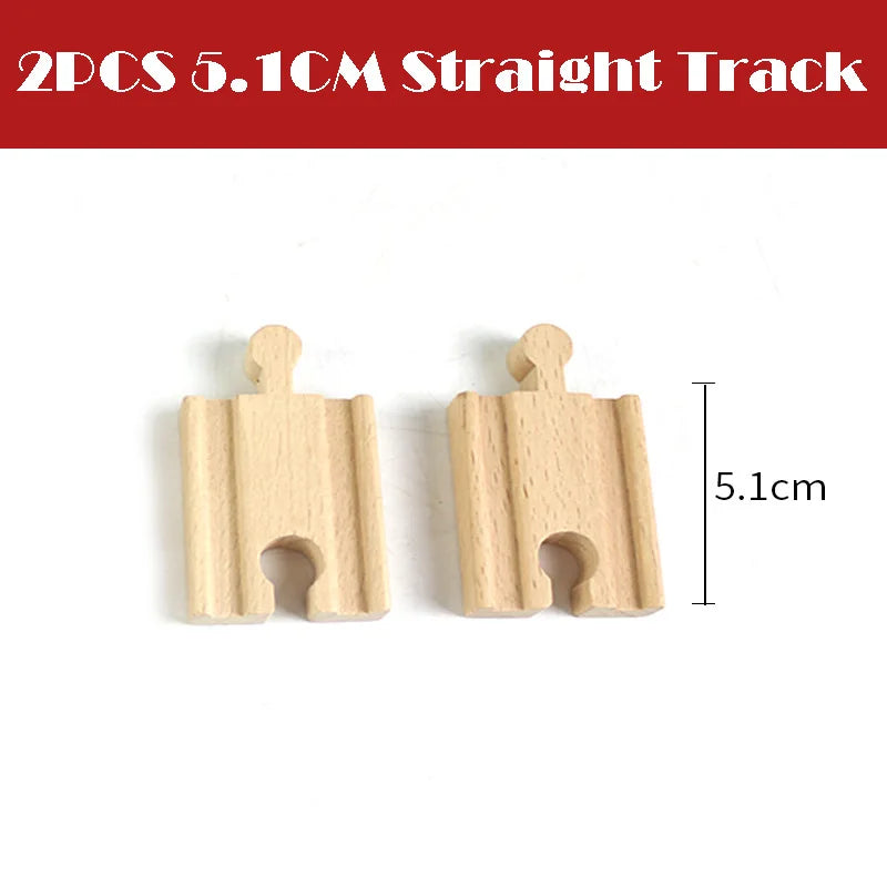 New Wooden Train Track Beech Wooden Railway Tracks Accessories Fit for All Brands Wood Tracks Educational Toys for Kids Gift