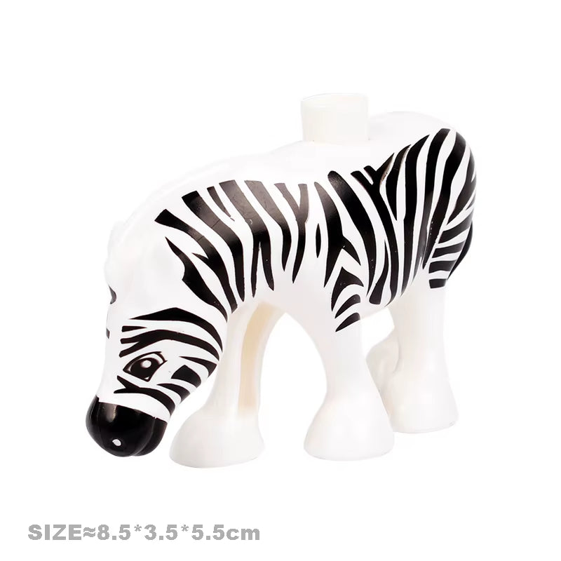 Big Size Building Blocks Cat Dog Pig Rabbit Model Accessories Compatible Bricks Farm Animals Set Assemble Education Toys for Kid