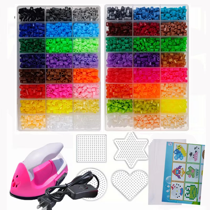 Hama Beads Box Embalagem Thermal Mosaic Ferro Educação Beads, Ironing Beads Fuse Beads Brinquedo DIY, 24 48 72 Cores 2.6MM 5MM