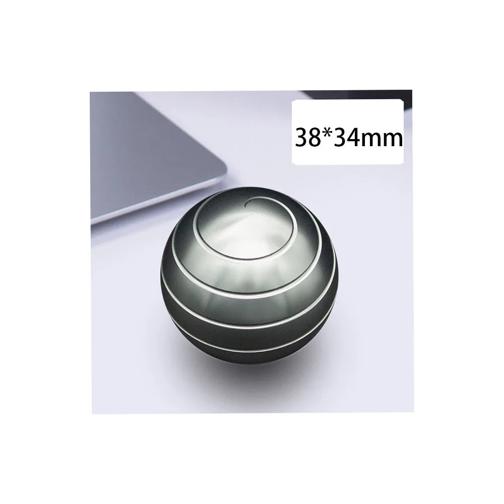 Adult Desktop Stress Relief Metal Toy Aluminum Alloy Decompression Hypnosis Rotary Gyro Fingertip Toy Kinetic round Spinner Gift