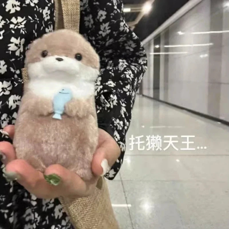 New 11Cm Otter Doll Cute Little Otter Little Animal Plush Toy Cute Internet Red Wind Mini Doll Table Decoration Christmas Gift