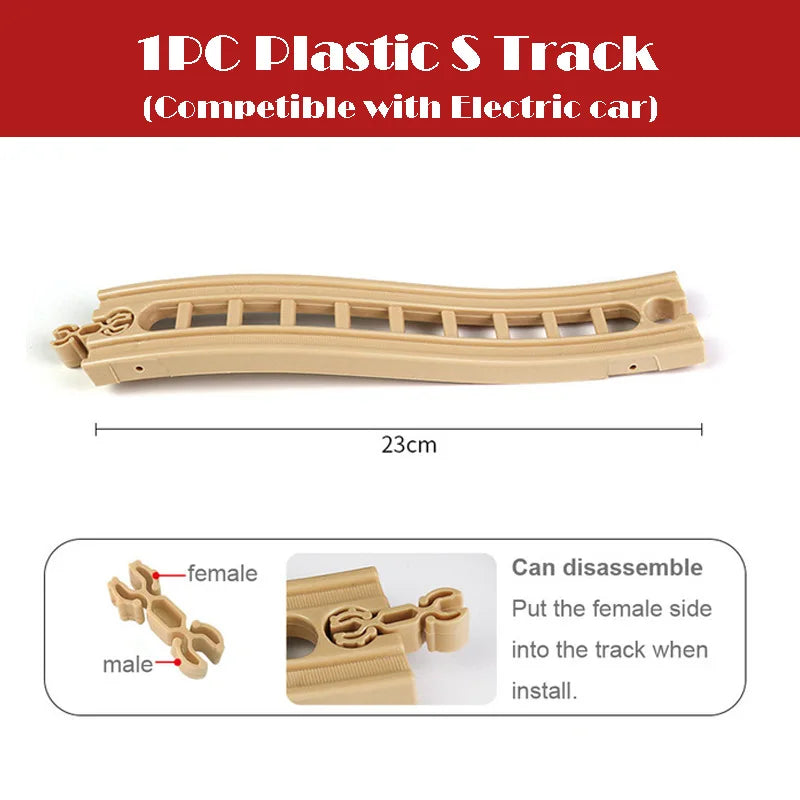 New Wooden Train Track Beech Wooden Railway Tracks Accessories Fit for All Brands Wood Tracks Educational Toys for Kids Gift