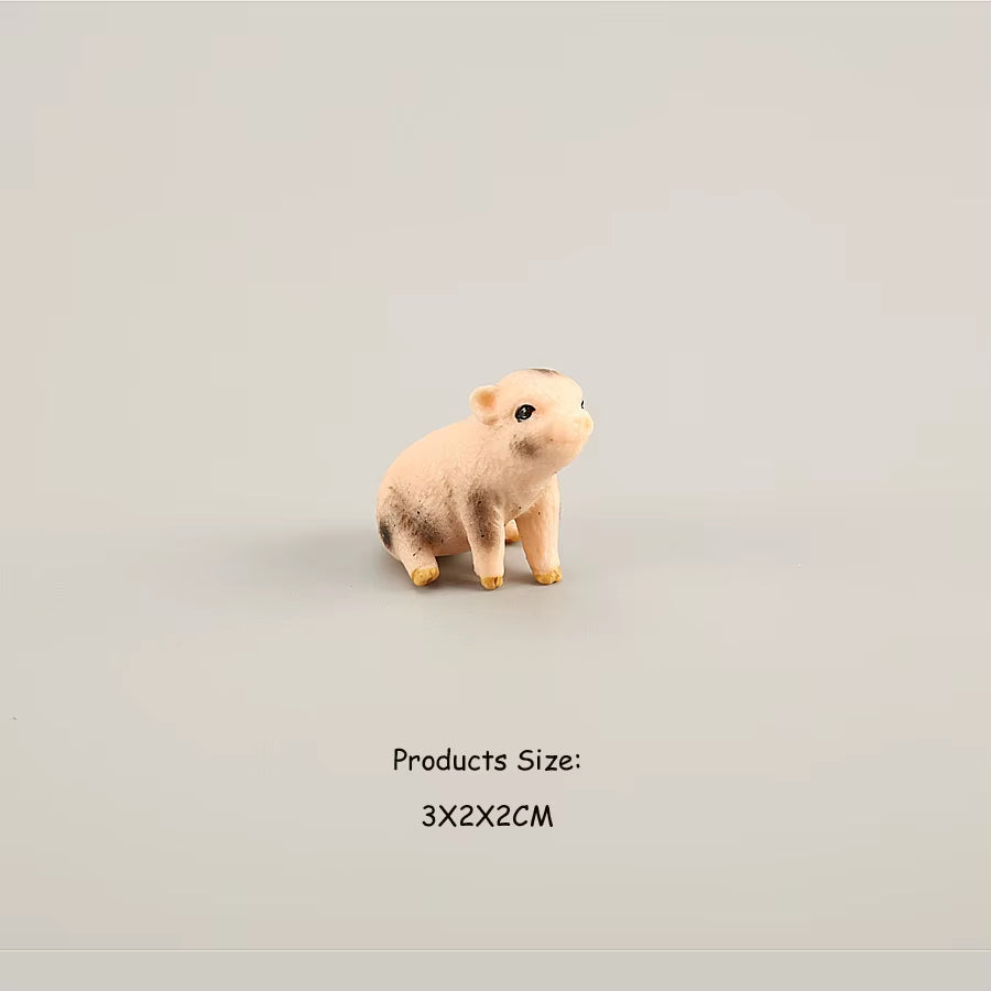 Simulated Wild Boar Pig Model Farm Animal Pig Family Set Figurines Action Figure Educational Toys for Kids Home Decor