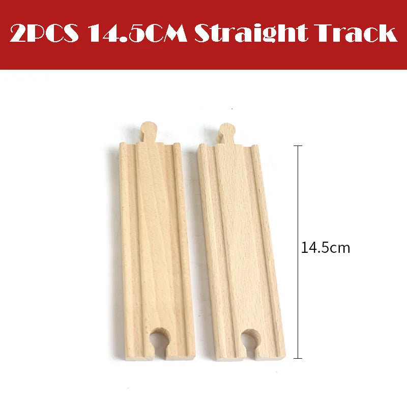 New Wooden Train Track Beech Wooden Railway Tracks Accessories Fit for All Brands Wood Tracks Educational Toys for Kids Gift