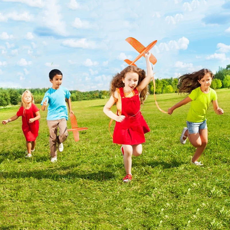 48Cm Large EVA Foam Aircraft Toy Hand Throw Flight Glider Aircraft Airplane DIY Model Toy Throwing Roundabout Airplane Kid Gifts