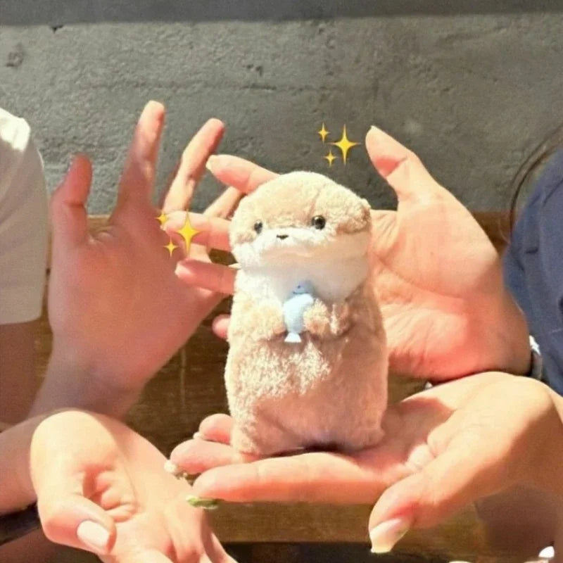 New 11Cm Otter Doll Cute Little Otter Little Animal Plush Toy Cute Internet Red Wind Mini Doll Table Decoration Christmas Gift