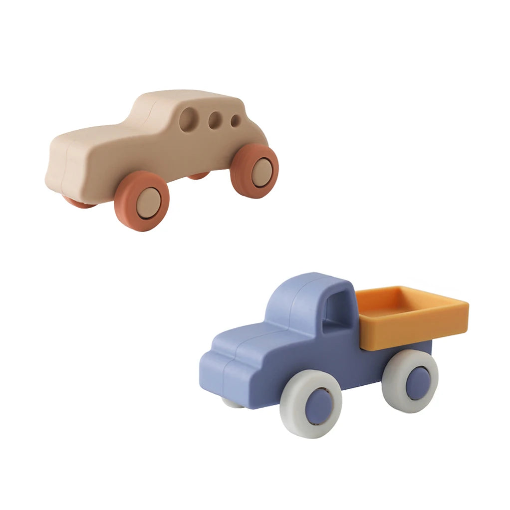 Baby Silicone Car Toys Montessori Baby Things Silicone Baby Teether Toy Car 0 12 Months Newborn Educational Toy Silicone Blocks