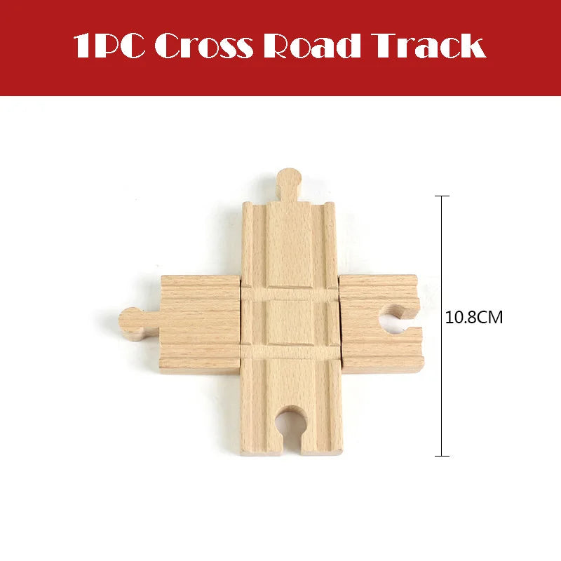 New Wooden Train Track Beech Wooden Railway Tracks Accessories Fit for All Brands Wood Tracks Educational Toys for Kids Gift