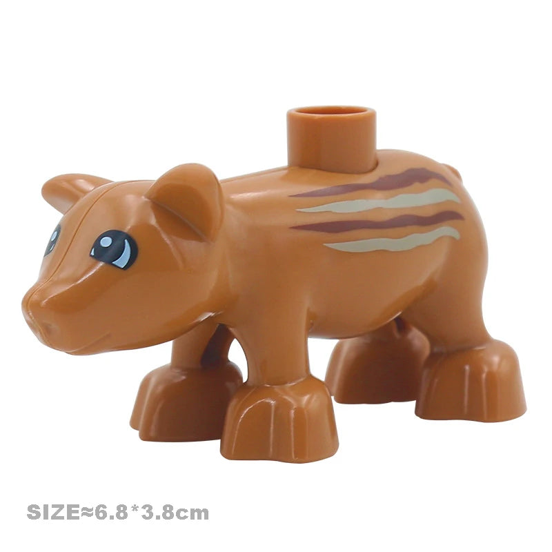 Big Size Building Blocks Cat Dog Pig Rabbit Model Accessories Compatible Bricks Farm Animals Set Assemble Education Toys for Kid