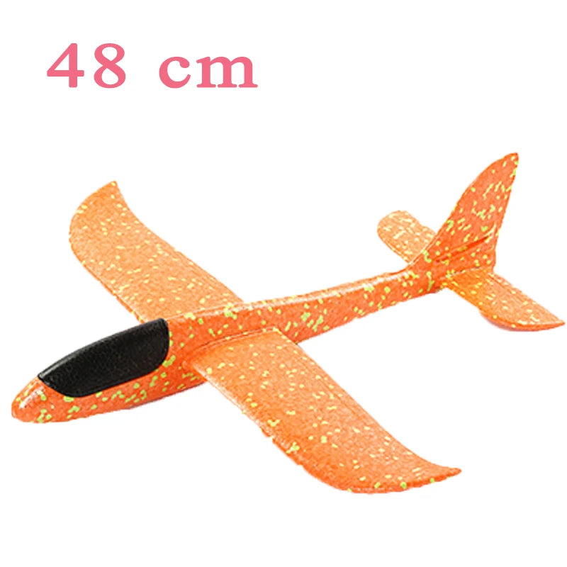 48Cm Large EVA Foam Aircraft Toy Hand Throw Flight Glider Aircraft Airplane DIY Model Toy Throwing Roundabout Airplane Kid Gifts