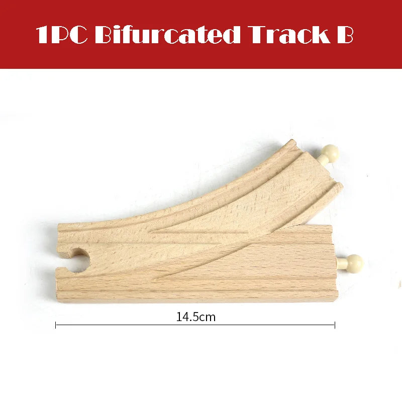 New Wooden Train Track Beech Wooden Railway Tracks Accessories Fit for All Brands Wood Tracks Educational Toys for Kids Gift