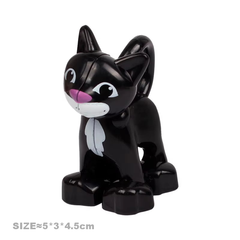 Big Size Building Blocks Cat Dog Pig Rabbit Model Accessories Compatible Bricks Farm Animals Set Assemble Education Toys for Kid