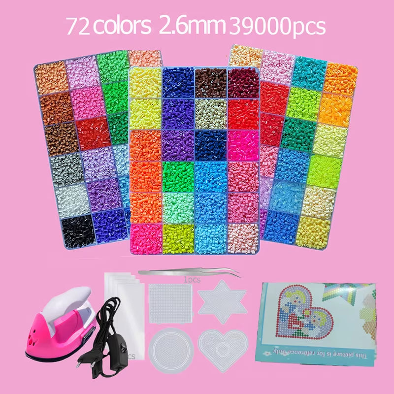 Hama Beads Box Embalagem Thermal Mosaic Ferro Educação Beads, Ironing Beads Fuse Beads Brinquedo DIY, 24 48 72 Cores 2.6MM 5MM