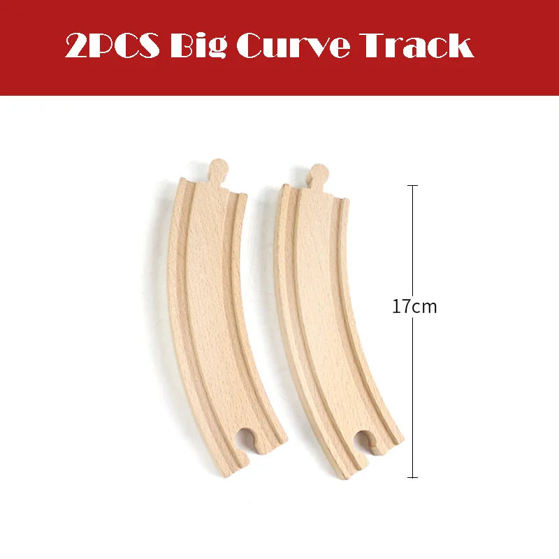 New Wooden Train Track Beech Wooden Railway Tracks Accessories Fit for All Brands Wood Tracks Educational Toys for Kids Gift