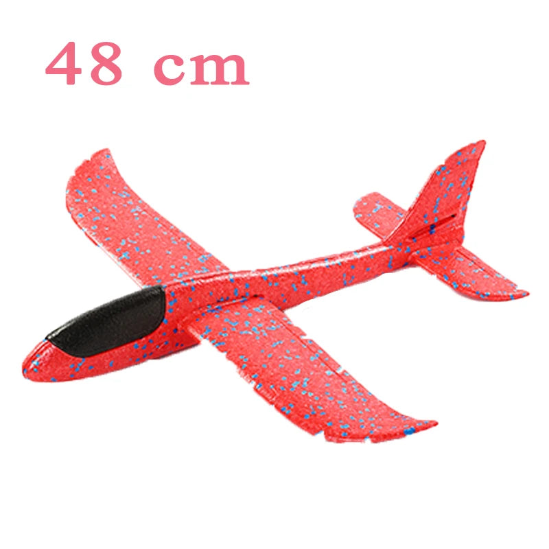 48Cm Large EVA Foam Aircraft Toy Hand Throw Flight Glider Aircraft Airplane DIY Model Toy Throwing Roundabout Airplane Kid Gifts