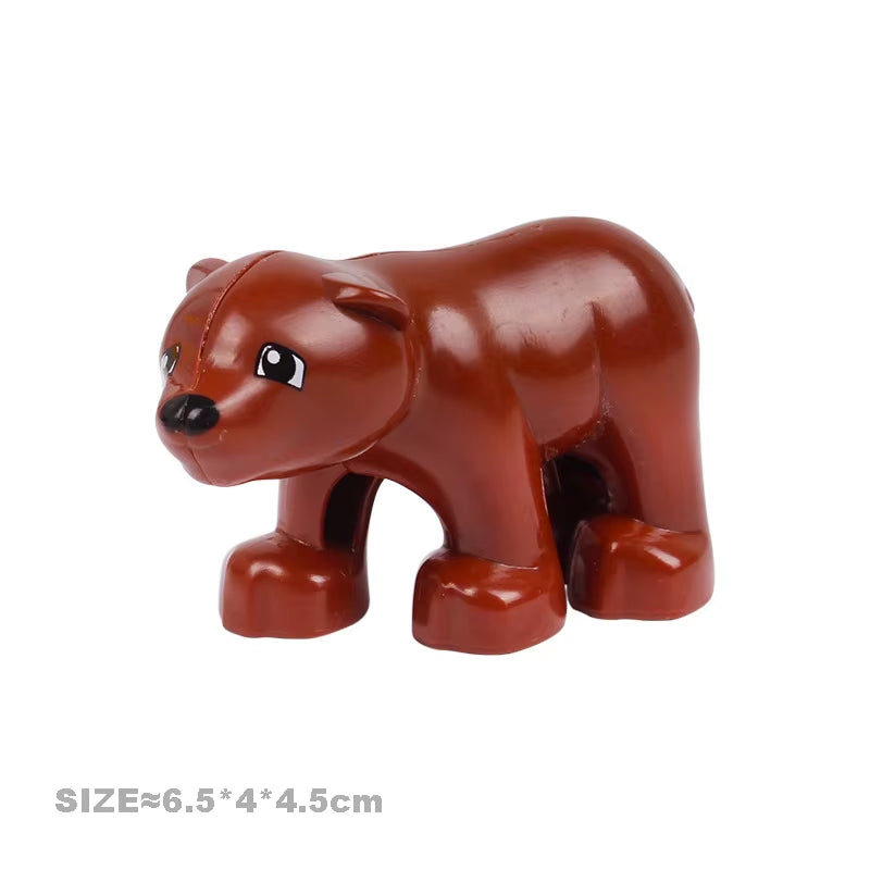 Big Size Building Blocks Cat Dog Pig Rabbit Model Accessories Compatible Bricks Farm Animals Set Assemble Education Toys for Kid