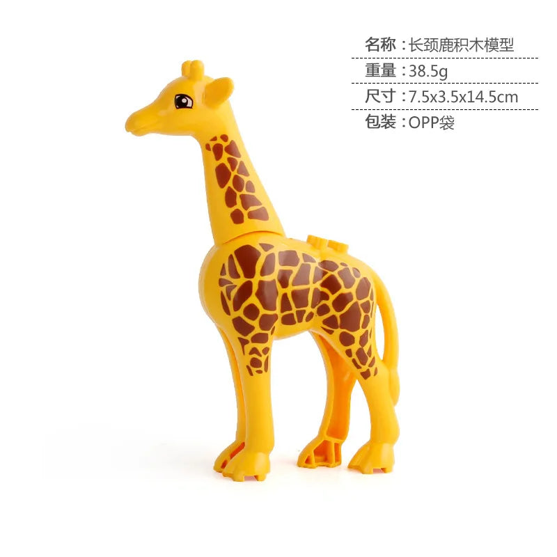 Animal Building Blocks Model Crocodile Leopard Educational Games Figure Brick Toys for Children Kids