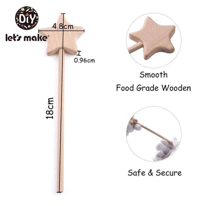 Wooden Star Wands Blank Natural Wood Magic Wands for DIY Crafts Princess Fairy Wand for Kids Party Favors Painting & Decorating