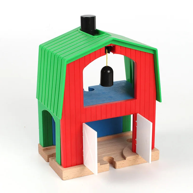 New Wooden Railway Train Track Set Accessoriess Train Station Tunnel Crane Fit All Brands Wood Tracks Educational Toys for Kids