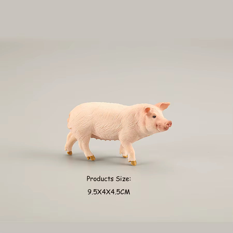Simulated Wild Boar Pig Model Farm Animal Pig Family Set Figurines Action Figure Educational Toys for Kids Home Decor